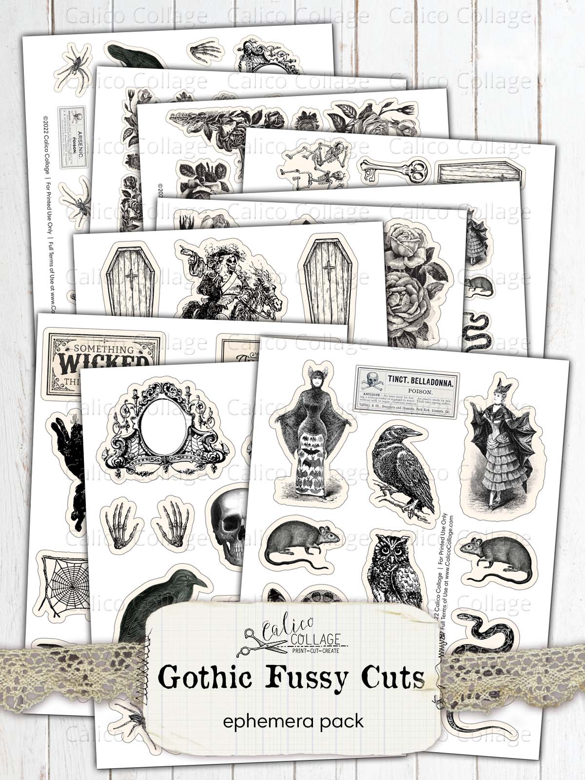 Halloween Ephemera: A Cut and Craft Halloween Ephemera Book Full of Fussy  Cut Ephemera, Tags, and Cards for Junk Journals and Scrapbooking