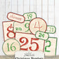 Christmas Number Ephemera, Junk Journal Printable