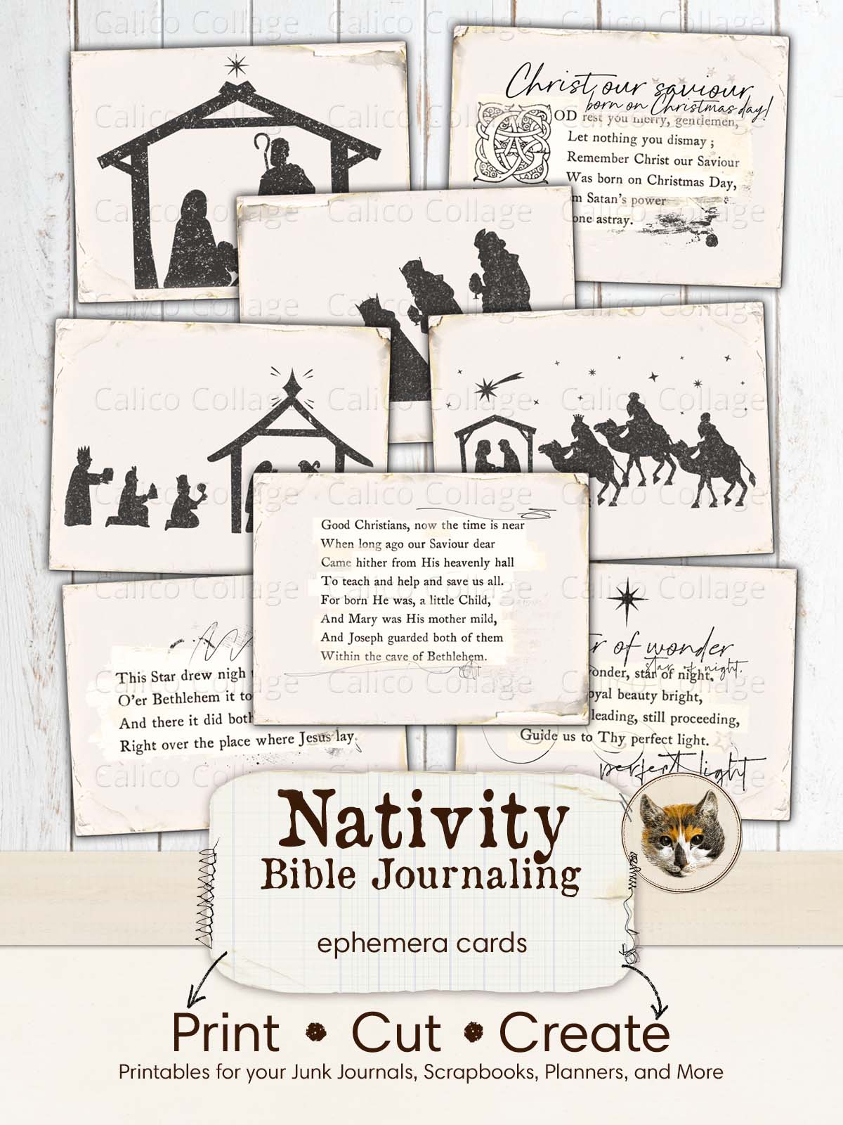 Vintage Nativity Ephemera for Bible Journaling