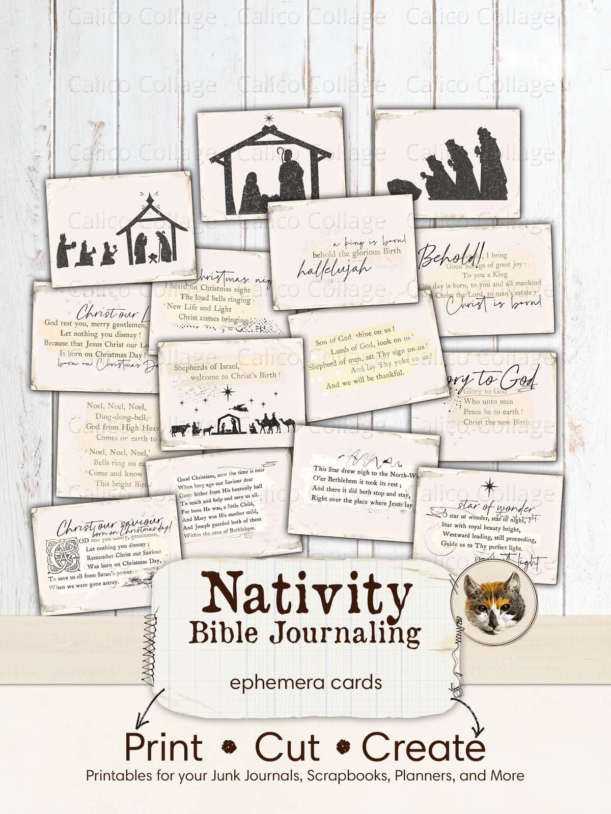 Vintage Nativity Ephemera for Bible Journaling