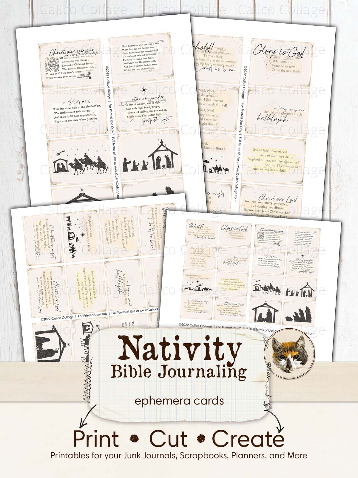 Vintage Nativity Ephemera for Bible Journaling