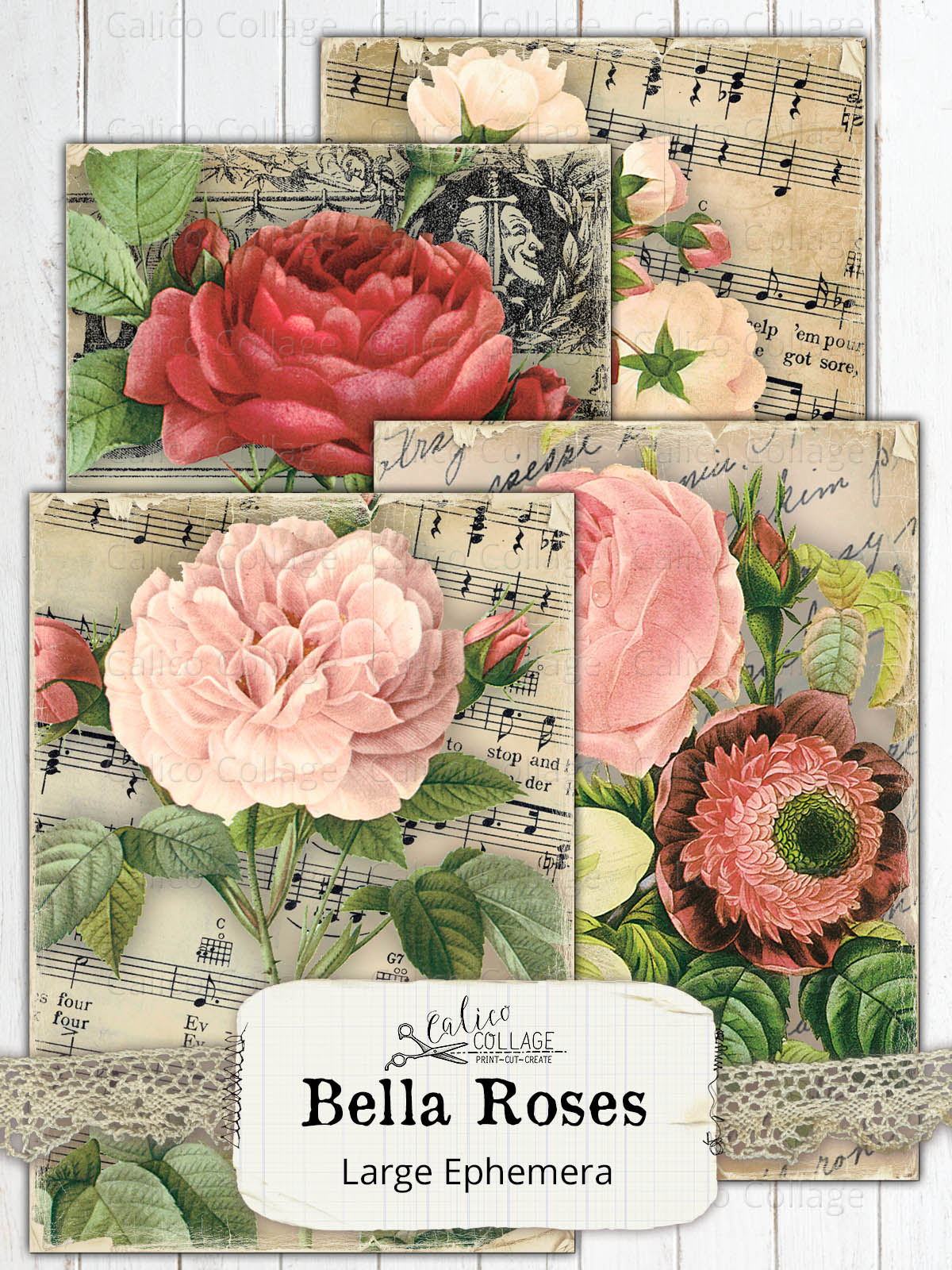 Floral Junk Journal Ephemera