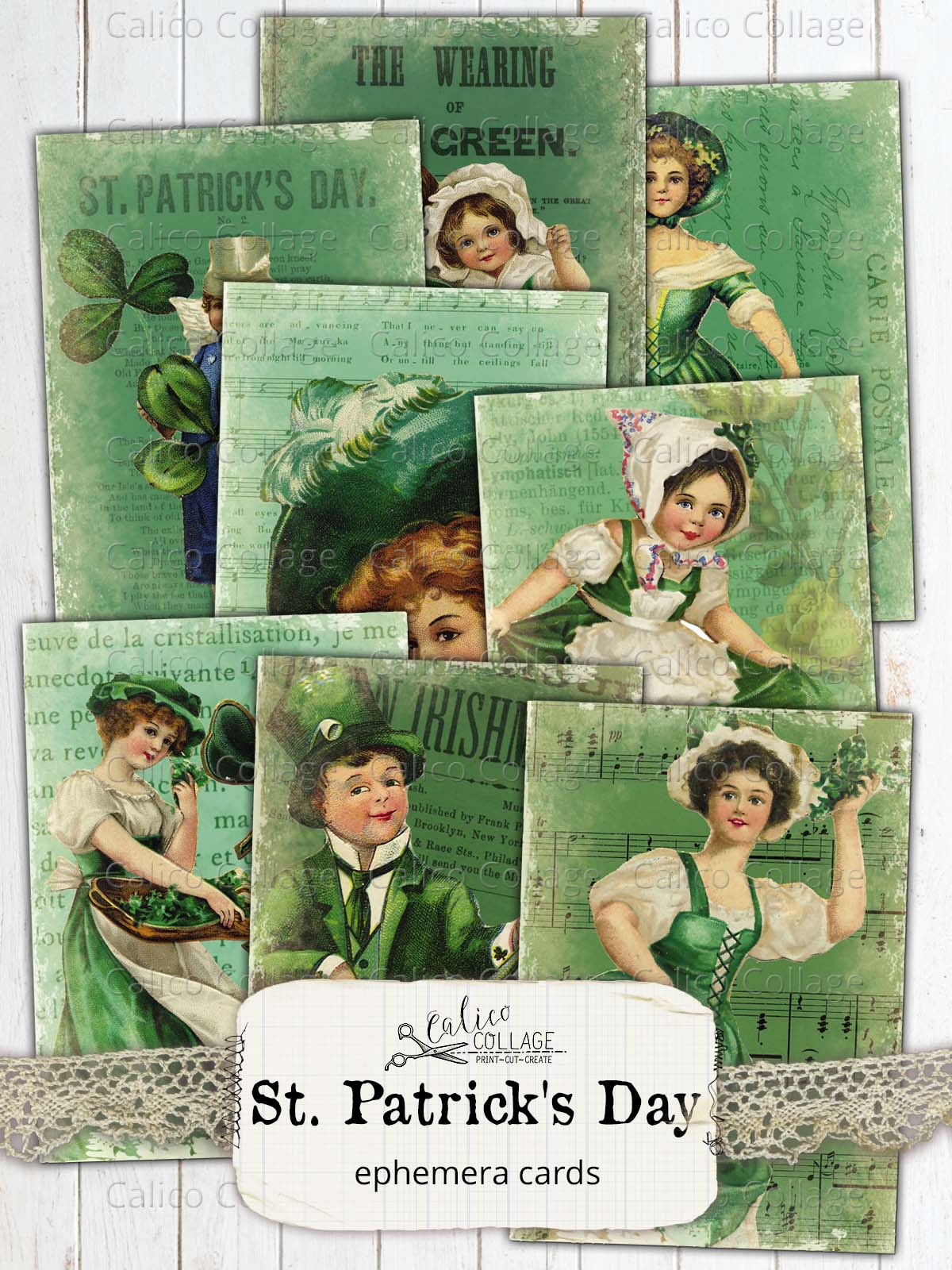 St. Patricks Day Ephemera Cards