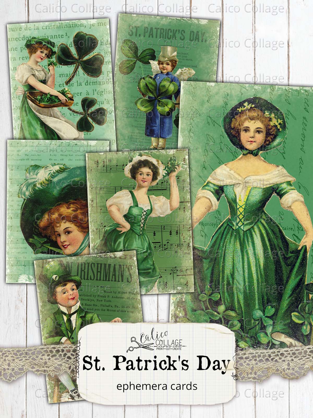 St. Patricks Day Ephemera Cards