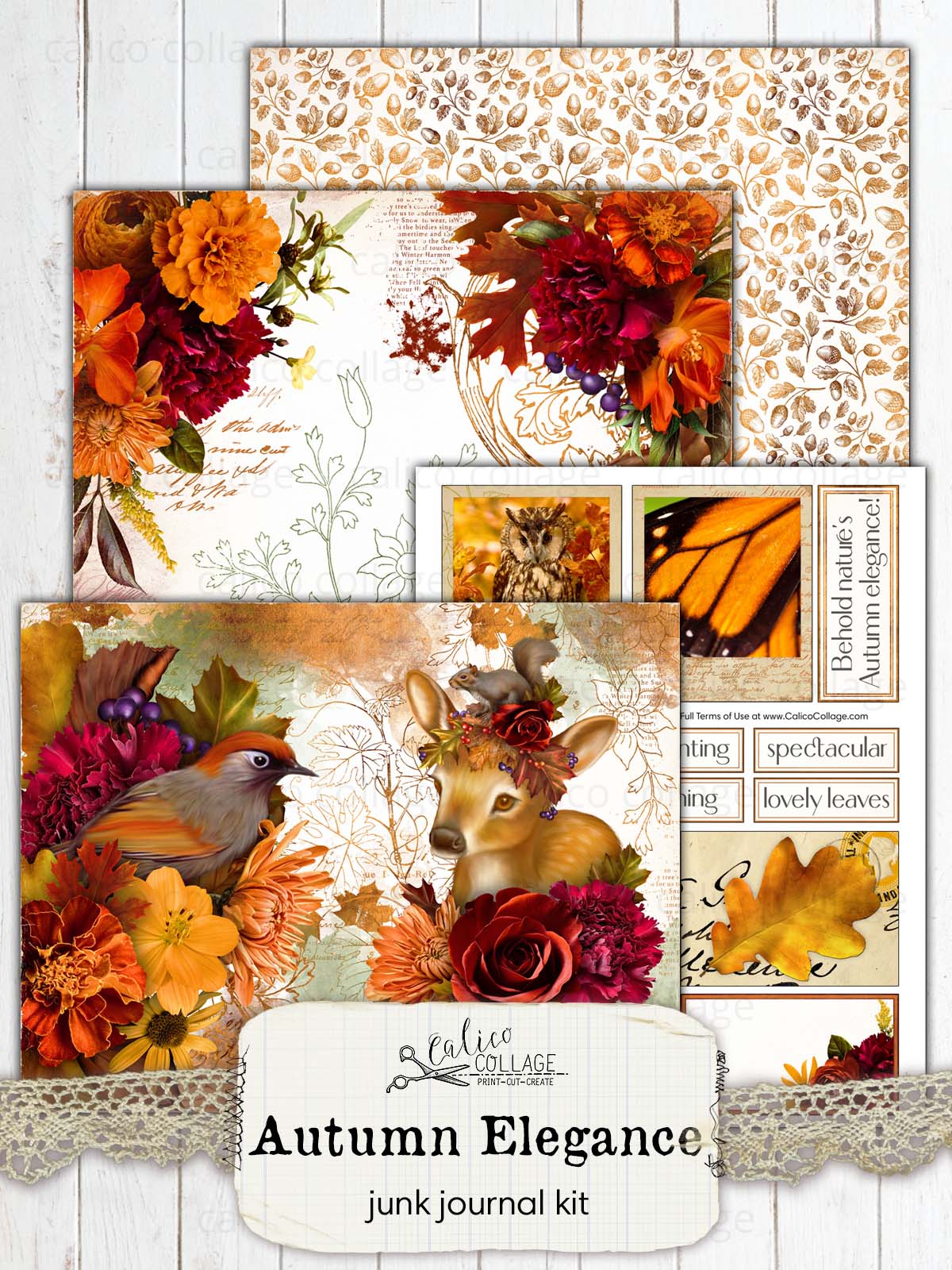 Autumn Junk Journal Printable, Junk Journal Kit